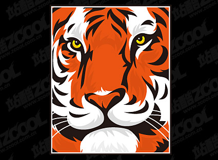 Featured tiger head vector material