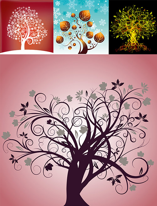 4, Vector theme of the tree material