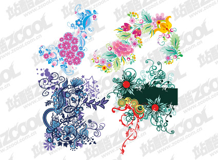 4, colourful patterns vector material