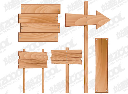 Wood signs vector material