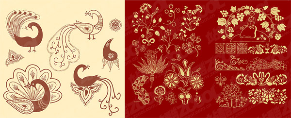 Classical patterns and peacock vector material