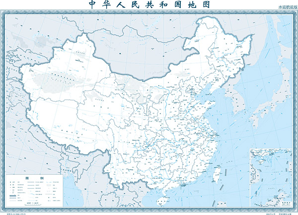 1:400 million Chinese map (waterway shipping version)