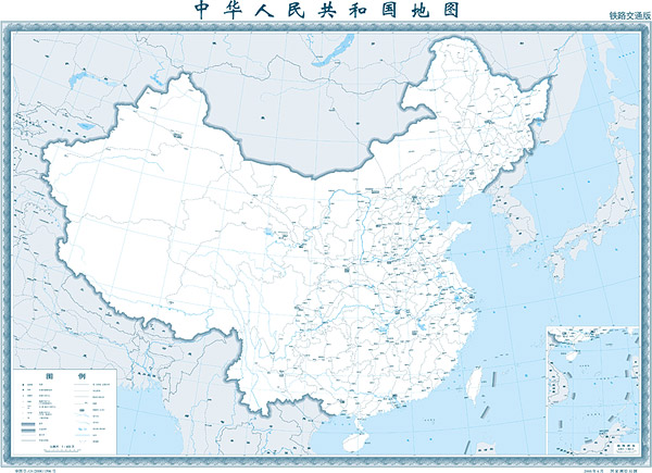 1:400 million Chinese map (rail transport)