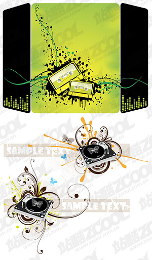 Musical elements vector illustrations material