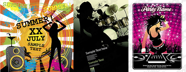 Women and the theme music vector material