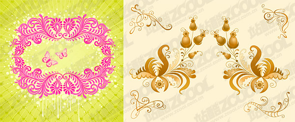 Classical style pattern vector material