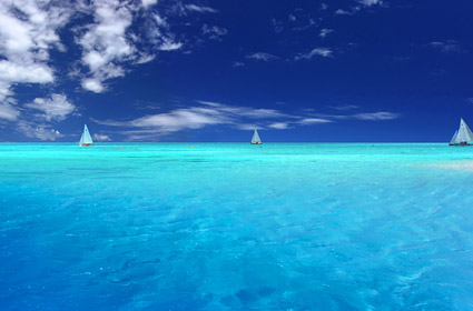Blue sky and blue sea picture material-2