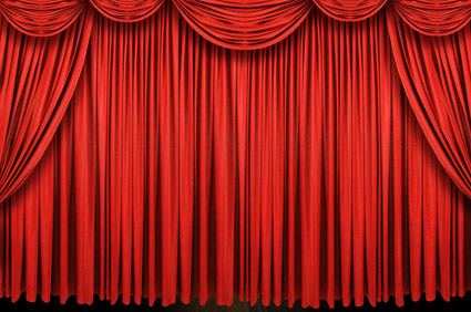Exquisite red curtain picture material
