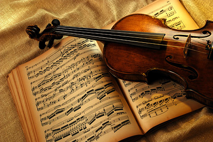 Violin and music material