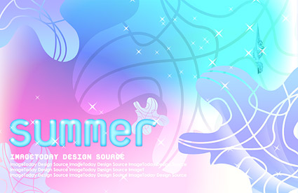 Summer Korean style background material layered psd-4