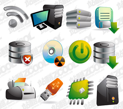 Three-dimensional computer icon vector material