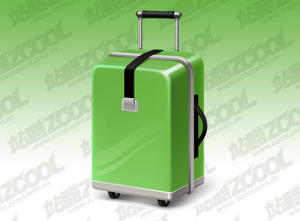 Green suitcase vector