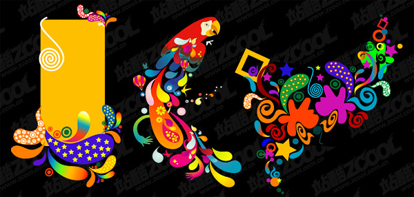 the trend of color vector graphics material
