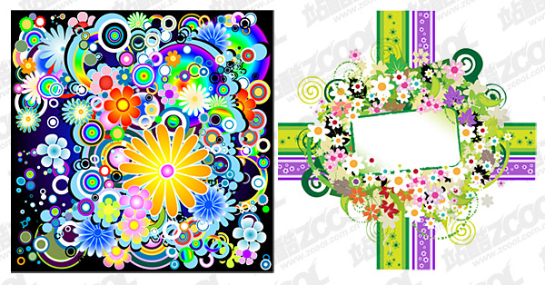 colorful flowers vector