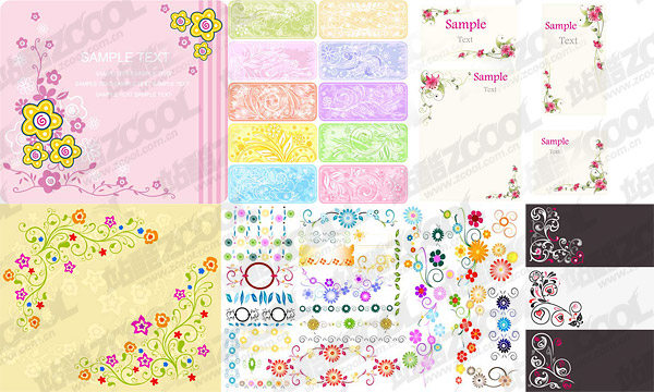 lovely lace pattern style vector material