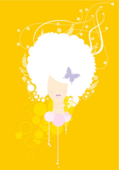 Explosion woman in the first vector material