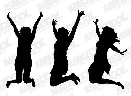 People beat silhouette vector material