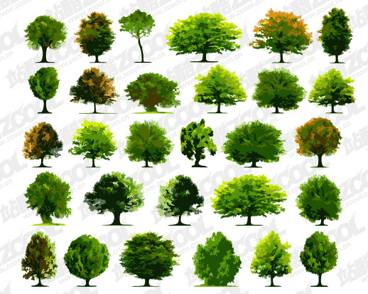 A number of trees vector material