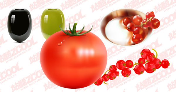 fruits and vegetables vector material