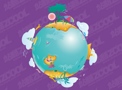 Earth leisure vector illustration material