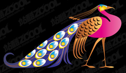 Beautiful peacock vector material