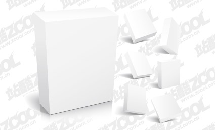 3d box blank template vector material