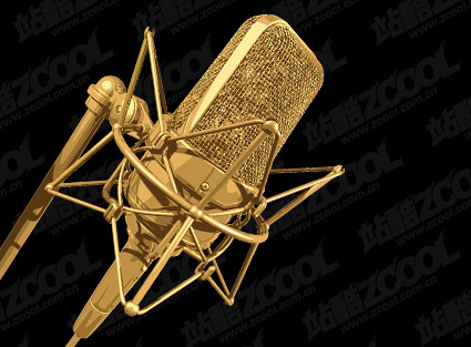 Golden Microphone vector material