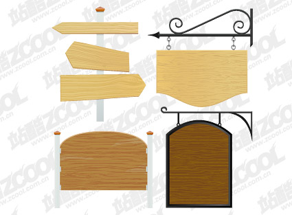 Wood signs vector