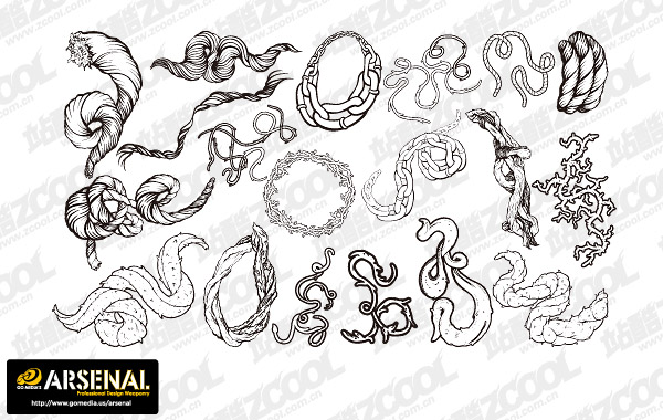 Go Media production trend vector material Set13-rope chain
