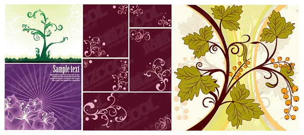 flower patterns of plant material vector
