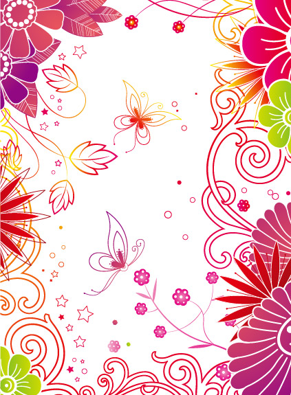 Butterfly flower fashion background
