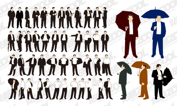 The action of various business men vector material