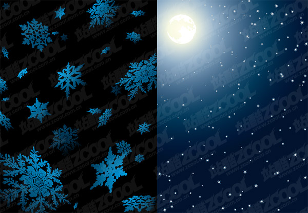 Moonlight and snow vector