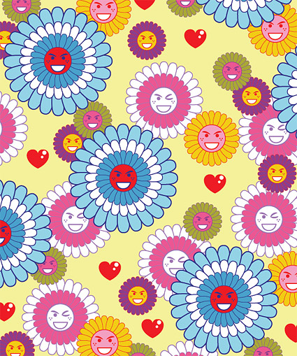 Lovely flowers expression vector background material