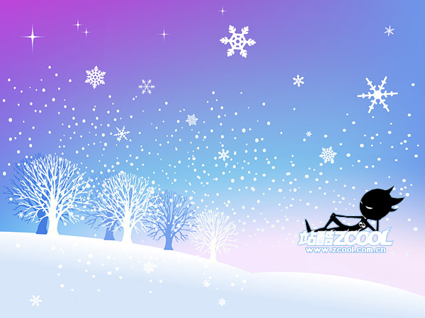 Snow in the winter vector material