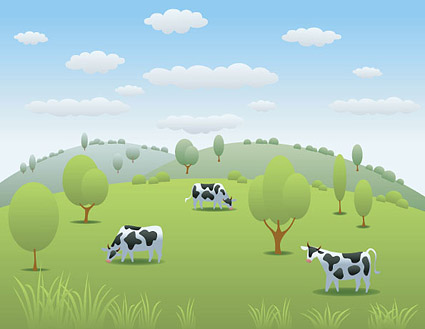 Vector cow pasture material