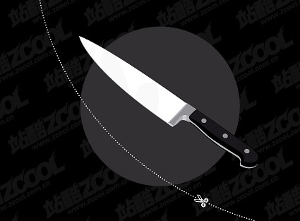 Stainless steel knife vector material