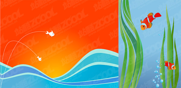 fish vector illustration background material
