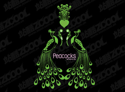 Vector peacock green material