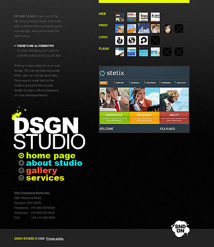 Designer personal homepage flash site-wide template material