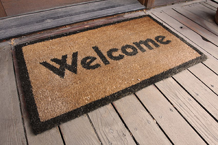 Welcome carpet picture material