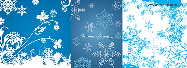 blue snowflakes vector background material