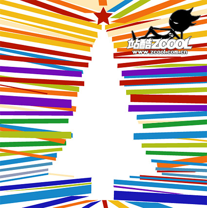 Colorful Christmas tree lines spell vector material