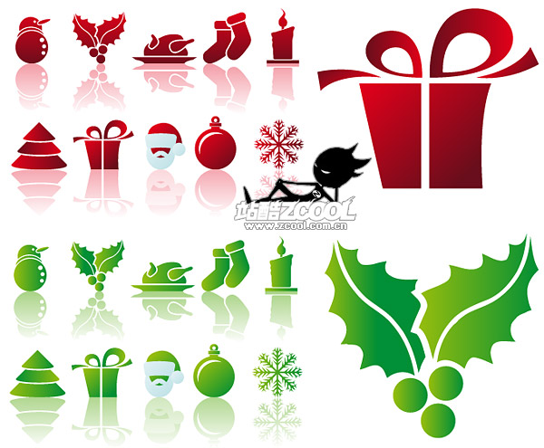 Simple Christmas icon vector material