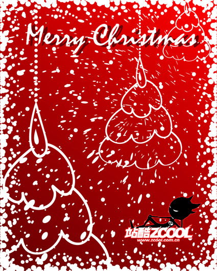 Snow graffiti-style Christmas tree vector material