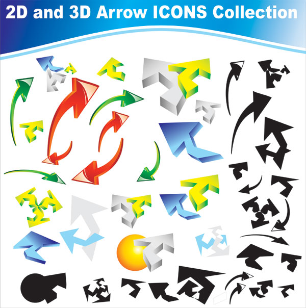 Dynamic arrow icon vector material