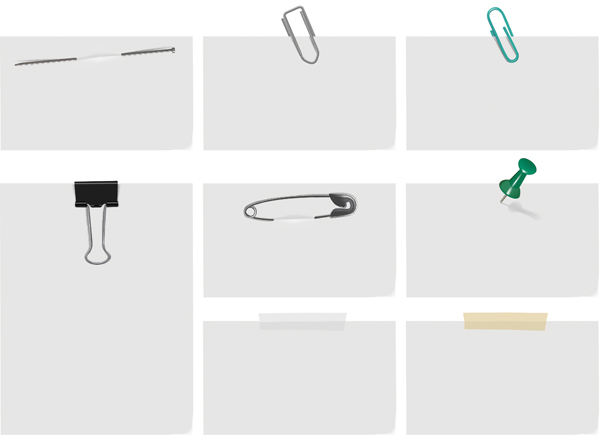 Paper clips, pins, paper clips, clip vector