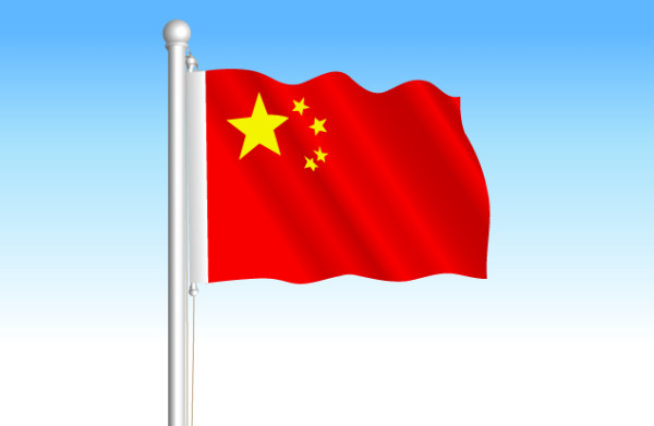 Chinese flag vector material