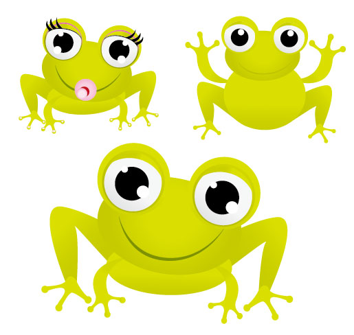 The green frog with big eyes Vector
