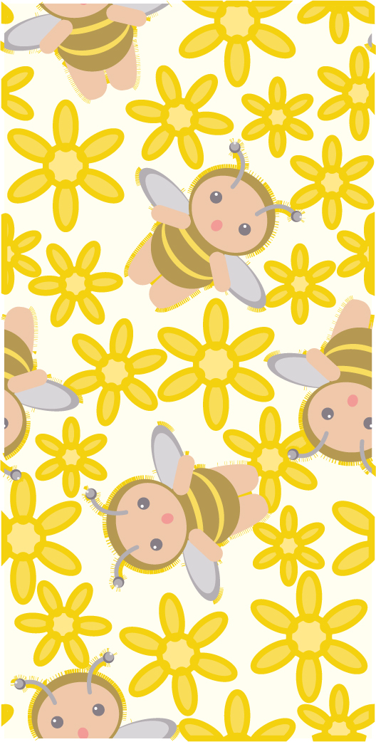 Continuous background of the flowers bees vector